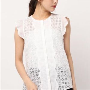 Kate Spade ♠️ scallop blouse nwot